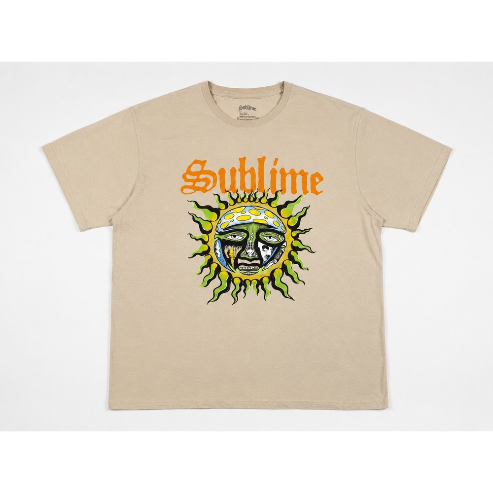 Sublime Sun Graphic Tee Tan Short Sleeve Band T-Shirt Mens 2X 40oz To Freedom